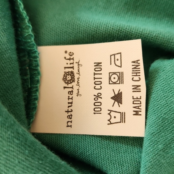 Natural Life All Day Cotton Tee Dress Teal Green Maxi Boho Lagenlook Size M - Picture 10 of 13